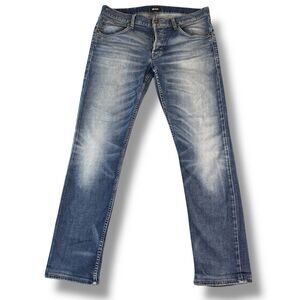 Hudson Men's Slim Straight Blake Skinny Faded Blue Jeans Size 33 Casual Stretch